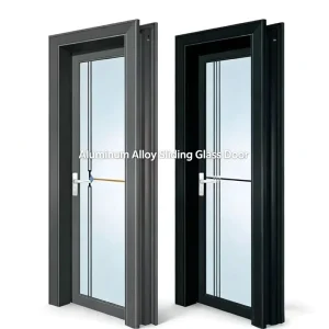 Titanium Magnesium Alloy Double Pane Tempered Glass Swing Door Custom Made for Bathrooms and Kitchens