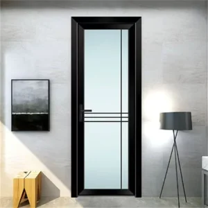 Titanium-Magnesium Alloy Double-Pane Tempered Glass Swing Door for Bathrooms and Kitchens