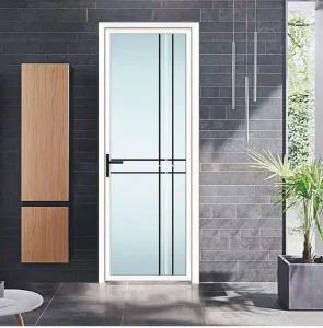 Titanium-Magnesium Alloy Profile Double-Pane Tempered Glass Swing Doors Custom-Made for Bathrooms and Kitchens