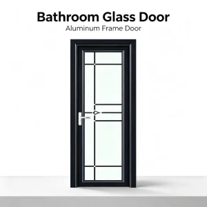 Titanium-Magnesium Alloy Profile Double-Pane Tempered Glass Swing Doors Custom-Made for Bathrooms and Kitchens