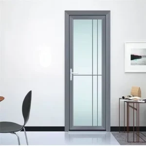 Titanium-Magnesium Alloy Profile Double-Pane Tempered Glass Swing Doors for Bathrooms and Kitchens