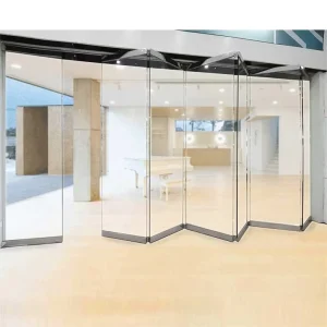 Top-Hung Frameless Soft-Close Sliding Door with Frosted Glass and Aluminum Cabinet