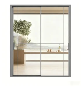 Track Partition Tempered Glass Aluminum Sliding Door for Kitchen and Living Room