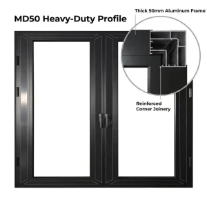 Track Sliding Door, Full Lite Clear Glass, Narrow Stile Aluminum Frame, Soft Close, Handle Set, Custom