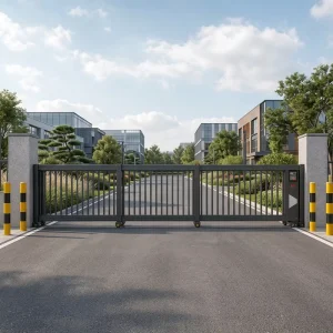 Track Type Aluminum Alloy Linear Sliding Telescopic Automatic Electric Security Gate for Community and School
