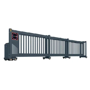 Tracked Sectional Sliding Gate and Trackless Electric Telescopic Gate, Aluminum Alloy for Factory Industrial Parks