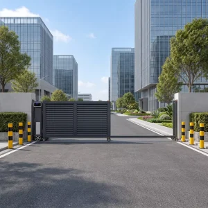 Trackless Aluminum Alloy Electric Telescopic Sliding Security Gate for Communities and Schools