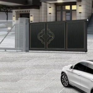 Trackless Automatic Retractable Aluminum Alloy Sliding Garage Gate with Wind-Resistant Remote Control