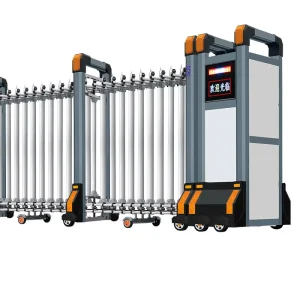 Trackless Electric Telescopic Retractable Security Gate with Sealing Plate and Adjustable Startup Power
