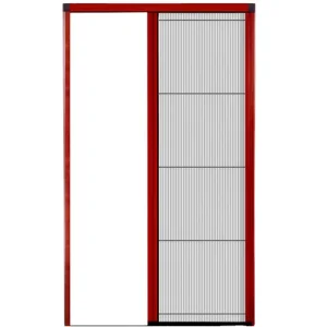 Trackless Pleated Mesh Retractable Screen Door for Interior Glass Sliding Doors