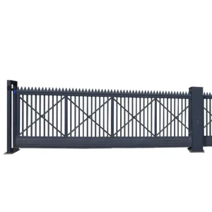 Trackless Wheelless Aluminum Suspended Cantilever Sliding Gate for Home, Hotel, and Park