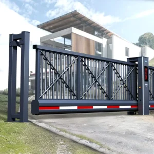 Trackless Wheelless Powder-Coated Aluminum Suspended Cantilever Gate, 6 Feet
