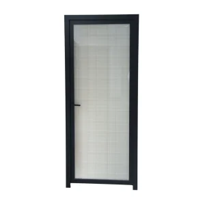 Traditional Minimalist Aluminum Alloy Frame Glass Swing Door, Waterproof for Hotels, Apartments, and Bedrooms
