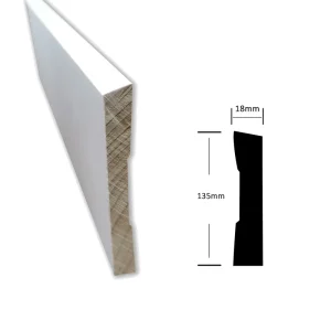 Traditional White Primed Pine Wood Door Casing Moulding for Hotel Use