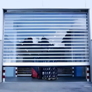 Transparent PVC Roll-Up Door, Crystal Clear, Lightweight, for Retail, Warehouses and Garages
