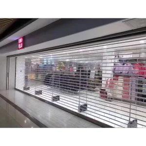Transparent Polycarbonate Crystal Roll-Up Shutter Door with Rod-Through PC Sheet for Shops and Garages
