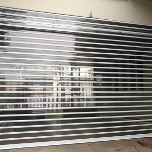 Transparent Polycarbonate Roller Shutter Door Waterproof Entry Door Rolling Open Style Plastic Surface