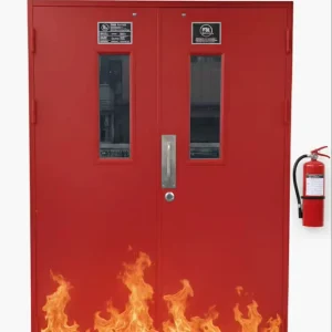 UL Certified Fire Rated Steel Door Building Exit Steel Door Fireproof Safety Steel Door for Hospital School Project