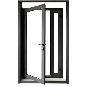 USA Modern Tempered Glass Casement French Door Sound Insulated Aluminum Heat Insulated Waterproof 5 Year Warranty