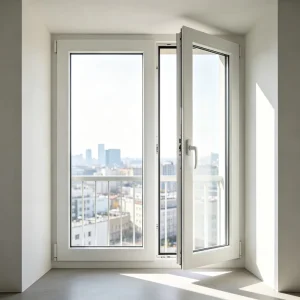 UV Protection UPVC Casement Window with Hidden Screen for Balcony, Anti-Mosquito and Dust Protection