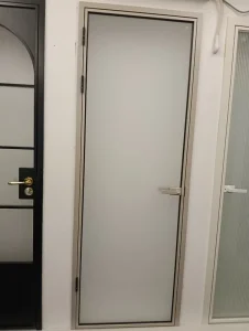 Ultra-Clear Frosted Glass Ultra-Narrow Double-Frame Bathroom Door