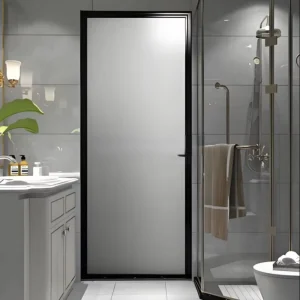 Ultra-Slim Aluminum Alloy Frame Frosted Glass Shower Doors with Anti-Fingerprint Matte Finish for Bathroom and Urban Apartments