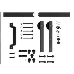 Universal Black Carbon Steel Screw Adjustable Sliding Soundproof Floor Guide 3 Rollers Modern Design Doors Window Accessories