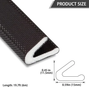 V-Shape Adhesive Weatherstrip, Soundproof Door Frame Seal Strip for Security Door Side Jamb
