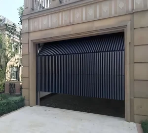 Vertical Bi-Folding Tilt Sectional Garage Door with Deco Batten Design, Automatic Operation, and Thermal Insulation for Warehouse Use