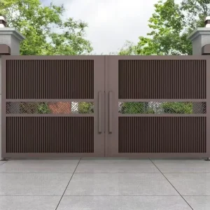 Villa Courtyard Folding Door Aluminum Alloy Automatic Double Swing Intelligent Gate with 3D Modeling Eco Friendly Waterproof