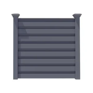 WPC and Aluminum Alloy 10ft Yard Fence with 3D Embossing Natural Color for Construction Site and Garden Decoration