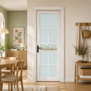 Waterproof Aluminum Alloy Bathroom Door for Hotel, Apartment, and Building Applications