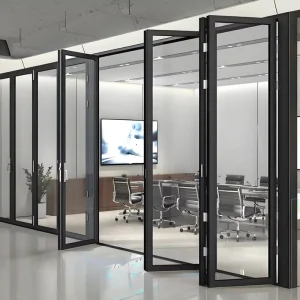 Waterproof Aluminum Alloy Folding Sliding Glass Door Partition for Villa, Kitchen, Bathroom, Balcony, or Small Apartment