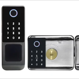 Waterproof Aluminum Alloy Keyless Smart Door Lock with Tuya Cloud WiFi, Remote Unlock, Password, and Dual Fingerprint Recognition