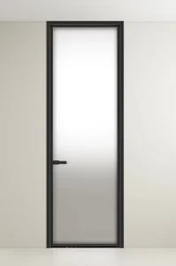 Waterproof Aluminum Bathroom Door, 8mm Tempered Glass, Wooden Crate Packaging for Export