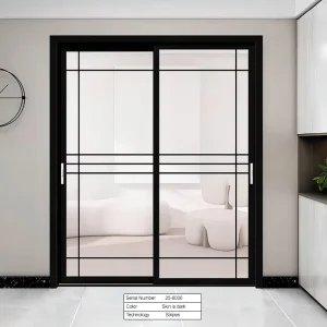 Waterproof Aluminum Frame Sliding Door Tempered Glass Modern Barn Door for Balcony Living Room Partition