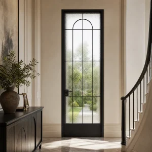 Waterproof Aluminum Swing Door with Tempered Glass for Interior Living Room Apartment