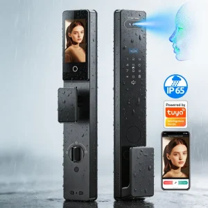 Waterproof Automatic Palm Vein Face Recognition Smart Lock with 4200 mAh Lithium Battery Digital 6085 for Main Door
