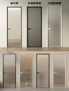 Waterproof Bathroom Door with Frosted Glass, Modern Finish, Custom Size and Color for Apartments and Hotels