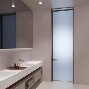 Waterproof Custom-Size Aluminum Alloy Frame Tempered Glass Interior Swing Door for Apartment