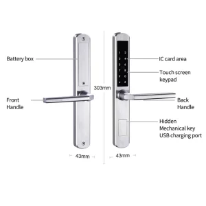 Waterproof Double-Sided Fingerprint Smart Lock for Sliding Glass Doors and Gates
