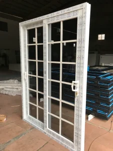 Waterproof Grill Designs Double Glass Upvc Sliding Door for Bslcony