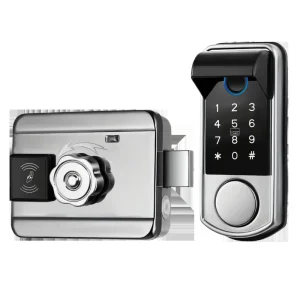 Waterproof IP65 Smart Door Lock with Fingerprint, Password, IC Card, Keyless Entry, Rim Lock, App Remote Control for Metal Gate