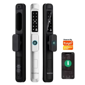Waterproof Slim Smart Outdoor Lock for Front Entry Narrow-Profile Glass Door with Aluminum Frame