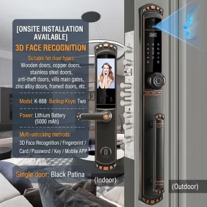 Waterproof Smart Door Lock for Villa Double-Leaf Security Doors Keypad Password Entry