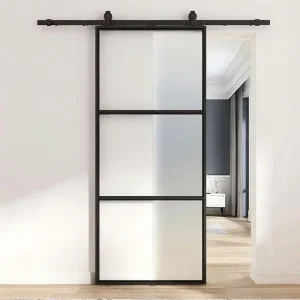 Waterproof Soundproof Glass Barn Door for Interior Partition