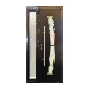 Waterproof Stainless Steel Tropical Design Tempered Glass Entrance Door for Villa Front Entry Exterior Door
