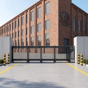 Waterproof Trackless Aluminum Alloy Electric Telescopic Sliding Gate for School Entrance
