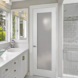Waterproof UPVC Bathroom Door Vinyl Plastic Toilet Casement Doors Soundproof Frosted Glass Heat Insulation 2.0mm Grade