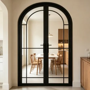Waterproof Wind-Resistant Steel Tempered Glass Household Door